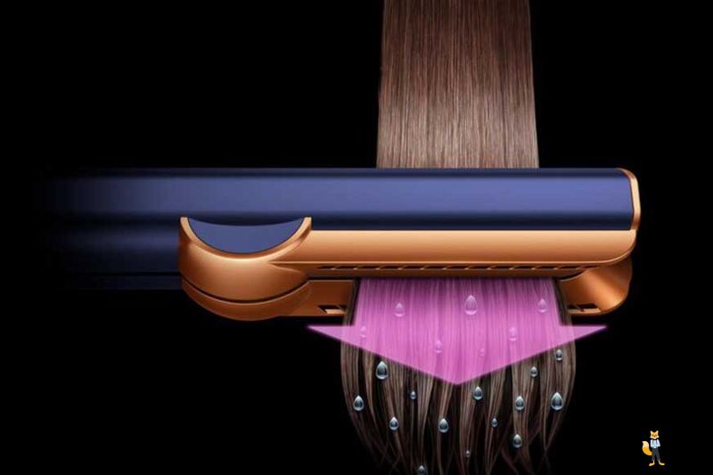 Die Funktionsweise des Dyson Airstrait ist zu sehen.